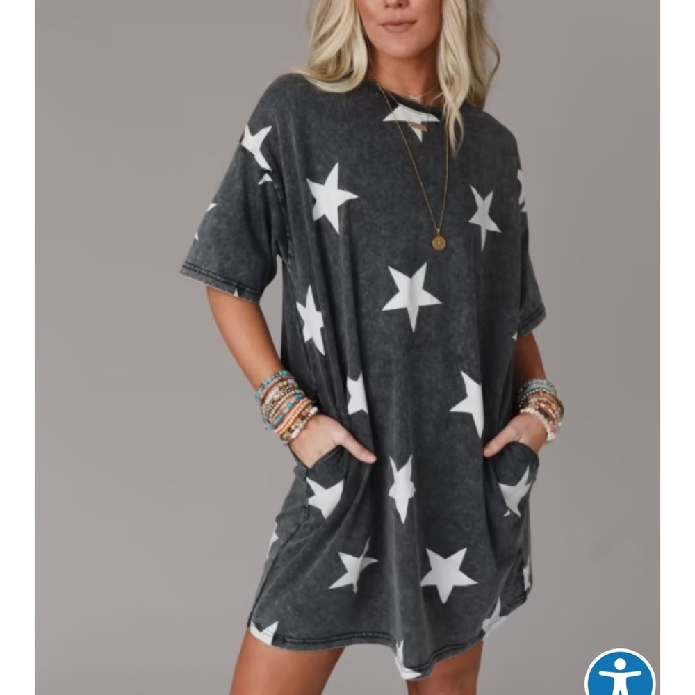 Star print tshirt dress